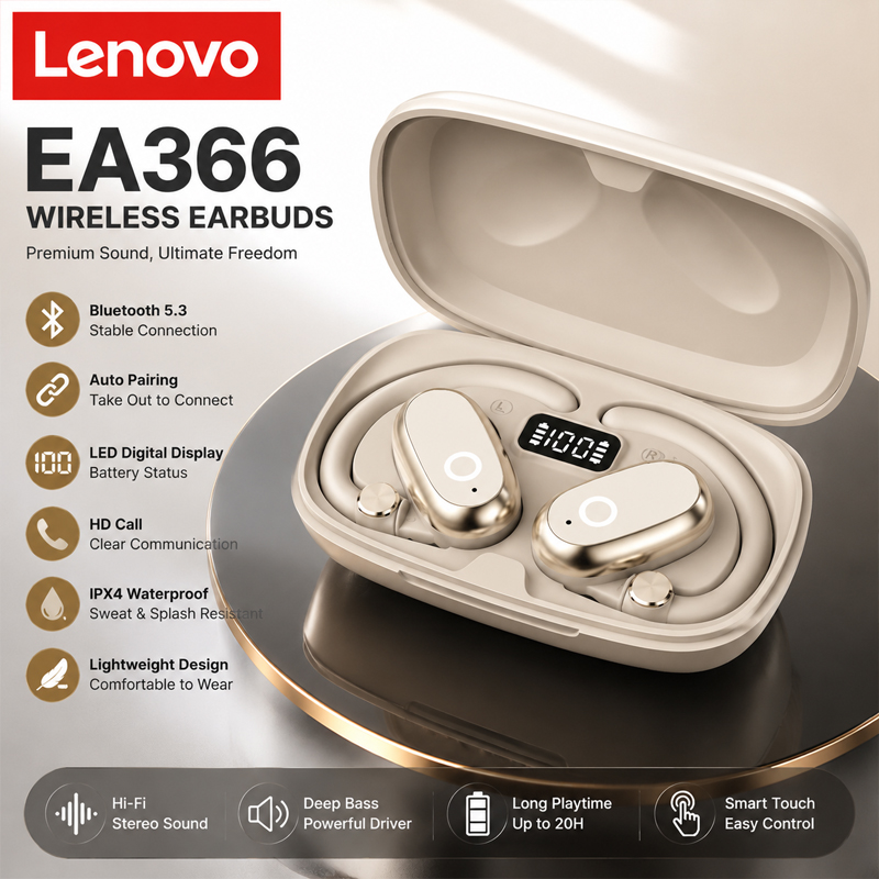Anc Wireless Over Ear Headphones - Беспроводные Bluetooth-наушники Lenovo EA366 со встроенным