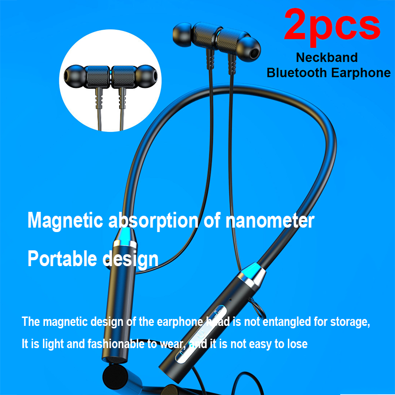 Magnetic Neckband Sports Earphones - Беспроводные Bluetooth-наушники с силиконовым шейным ремешком