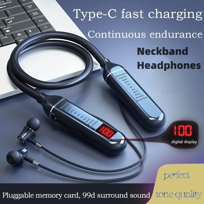 Magnetic Neckband Sports Earphones - Беспроводные наушники Bluebooth с шейным ремешком,