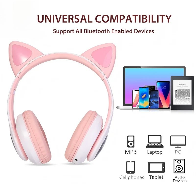 Беспроводные Bluetooth-наушник – обзор и цена Cat Ear Bluetooth Headset Led