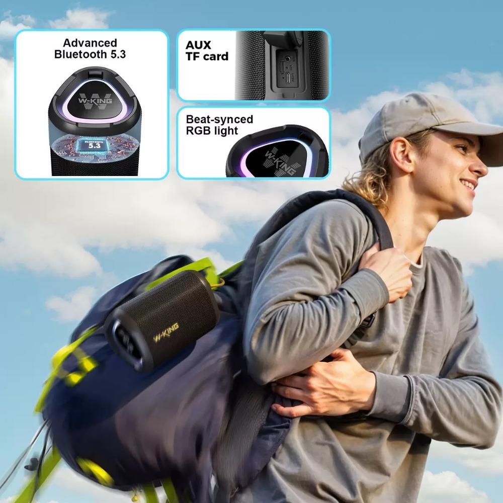 Беспроводная колонка W-KING D1 – обзор и цена Portable Bluetooth Speaker Waterproof Ipx7